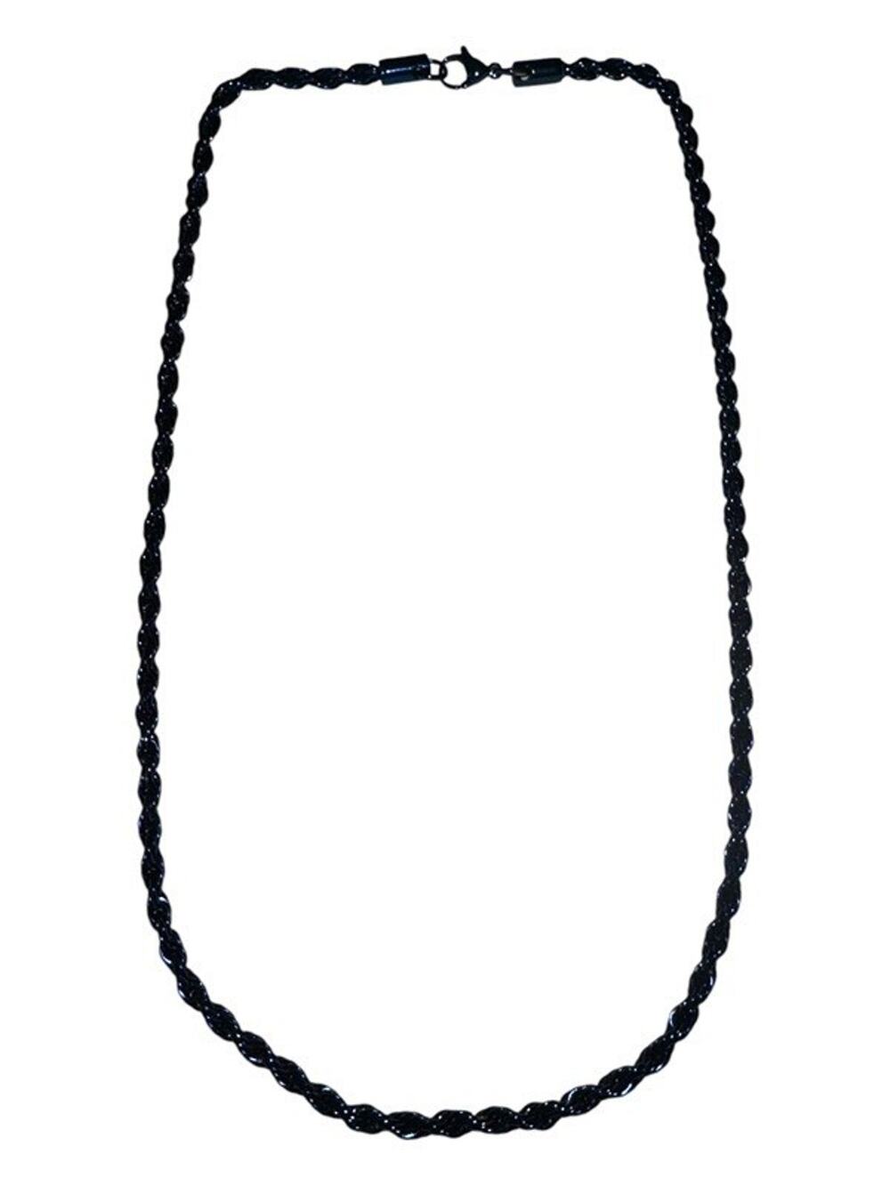 Electric Blue Rope Chain Necklace Men Women Stainless Steel 4mm 20 inch Twist